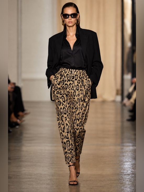 Chloe Pants - Chloé Leopard Print Pleated Cotton Pants Tapered Ankle Trouser FR42 US10-12